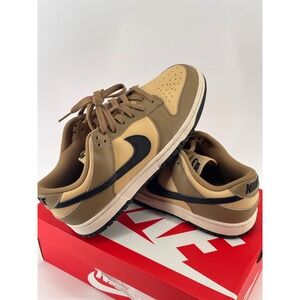 Nike Dunk Low GS 7Y Women 8.5 Tan Mocha Black Leather Sneakers DH9765-001 Street